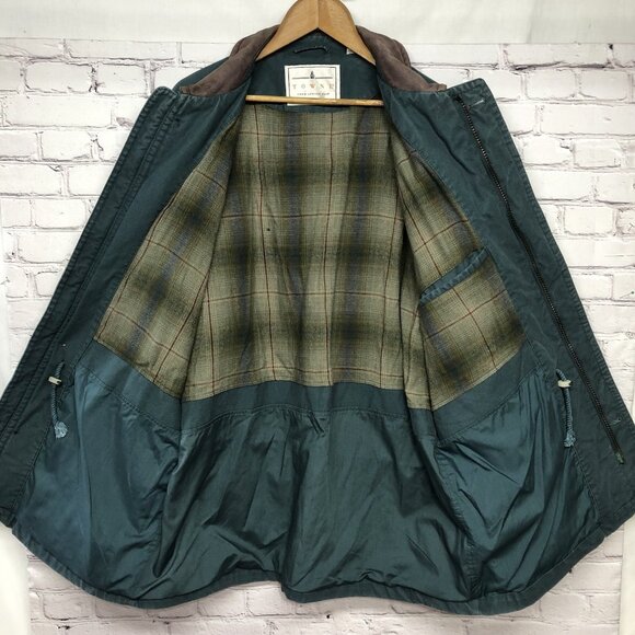 Towne By London Fog Forrest Green Canvas Barn Chore Parka Coat Jacket Sz XL Long - Picture 10 of 13